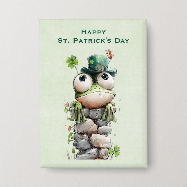 Chapa Frog with Green Hat Cute St. Patrick's Day (Anverso)