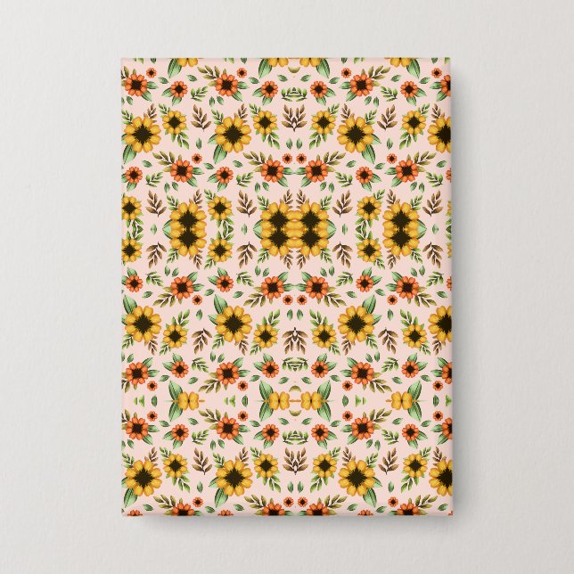 Chapa Front and back views of a floral-patterned  (Anverso)