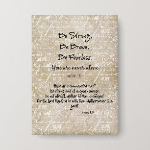 Chapa Fuerte, valiente y temerosa cita con verso bíblico