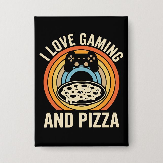 Chapa Funny Gamer Pizza Gaming Video Game Enthusiast Boy (Anverso)