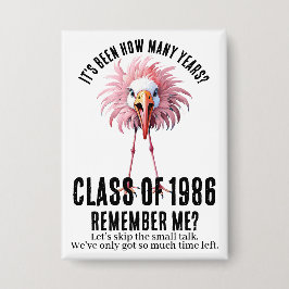 Chapa Funny Personalizado Flamingo 40th School Class Reu