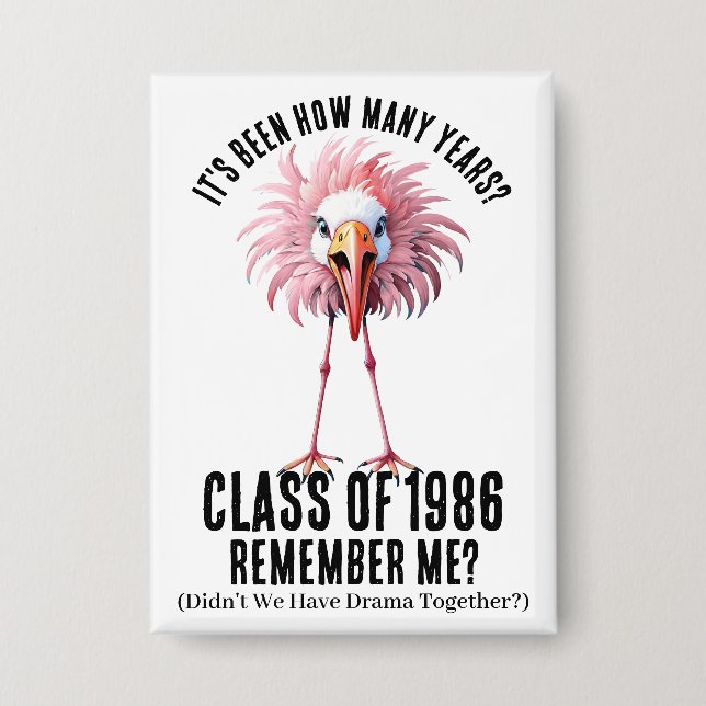 Chapa Funny Personalizado Flamingo School School Class R (Anverso)