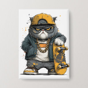 Chapa Gato antropomórfico de Guay con atuendo de hip hop