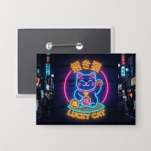 Gato de la Suerte de Neón – Maneki Neko Callejero