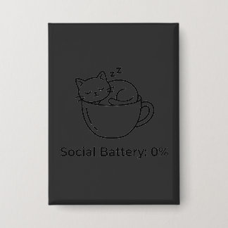 Chapa Gato Introvertido Batería Social Cero Frente Cereb