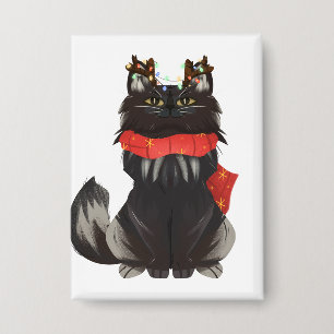 Chapa Gato Maine Coon con decoraciones de Navidad