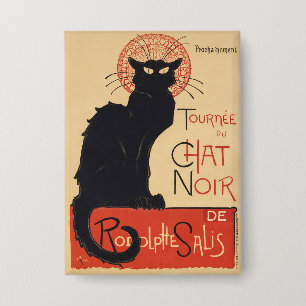 Chapa Gato negro chic Art Nouveau de Steinlen impresión