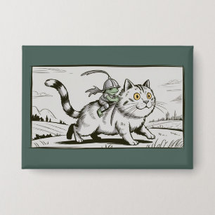 Chapa Gato Rana Divertido Meme Medieval Vintage 