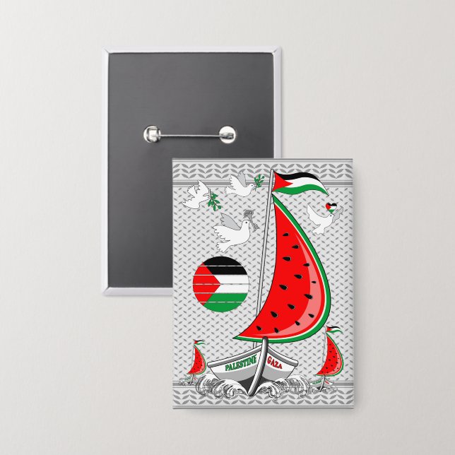 Chapa Gaza: Barcos de la Flotilla de Sumuda por la Liber (Anverso/Reverso)