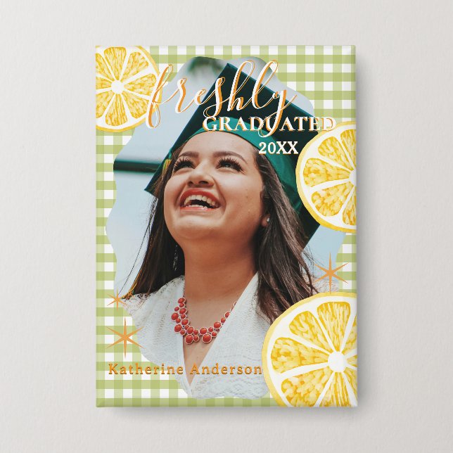 Chapa Gingham de Limón Recién Graduado  (Anverso)