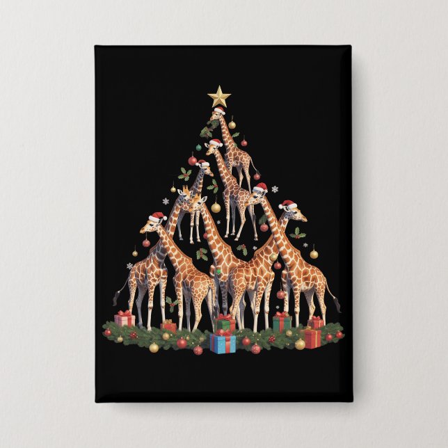 Chapa Giraffe Árbol de Navidad Granja de vida silvestre  (Anverso)