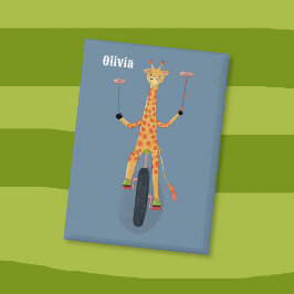 Chapa Giraffe on a Unicycle Blue Button