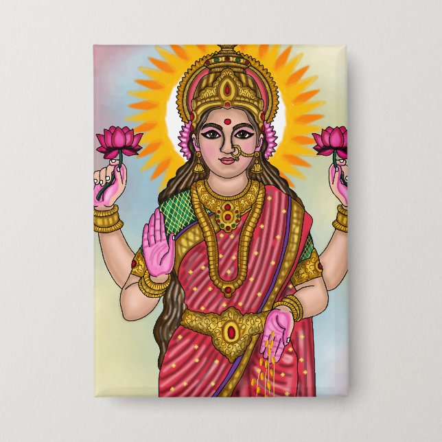 Chapa Goddess Lakshmi Button (Anverso)