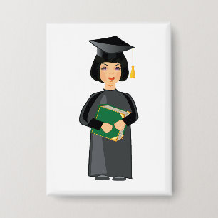Chapa Graduada con Gorra y Toga Negras
