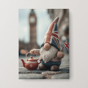 Chapa Gran Bretaña con Union Jack Gorra y Teapot