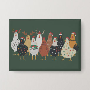 Chapa Granja de pollos de Navidad Luces Regalo para aman