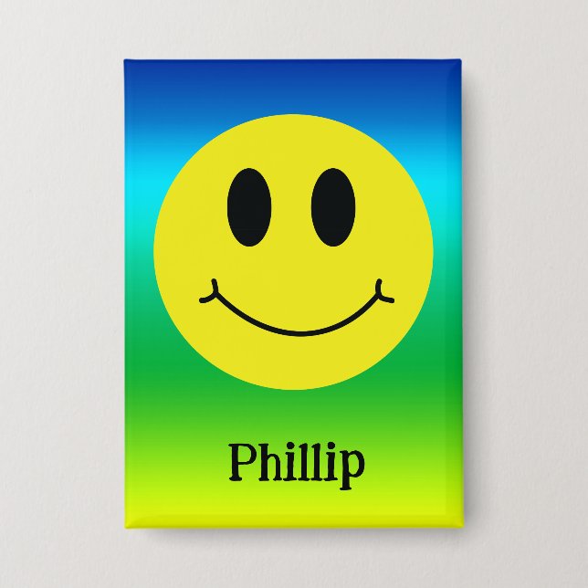 Chapa Grinning Face Classic personalizado (Anverso)