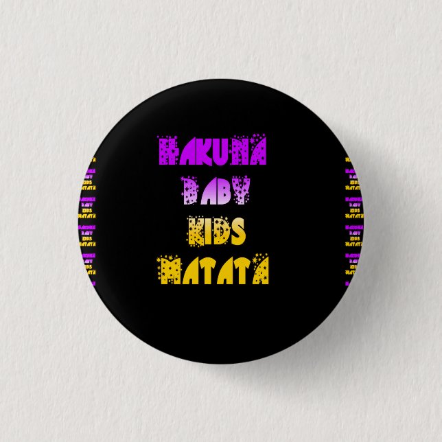 Chapa Hakuna Matata, morado y amarillo, niños pequeños r (Anverso)