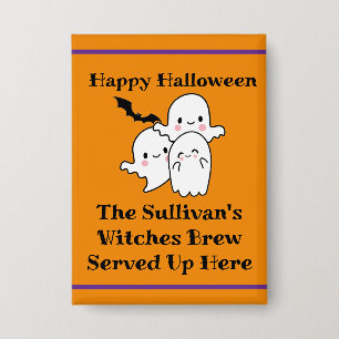 Chapa Halloween Brew Booze Personaliza a Ghost Bat Naran