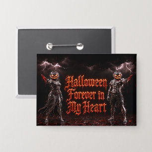 Chapa Halloween Por Siempre En Mi Corazón Calabaza Gótic