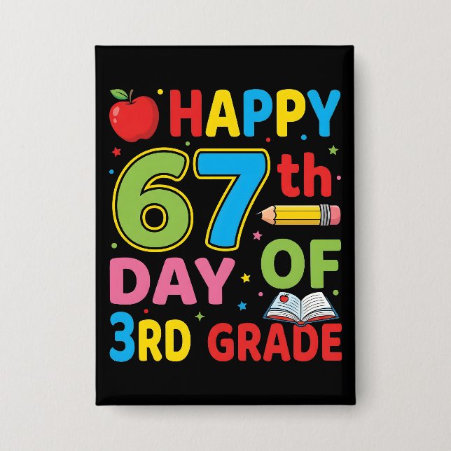 Chapa Happy 67th Day of School Teacher Cute Classroom (Anverso)