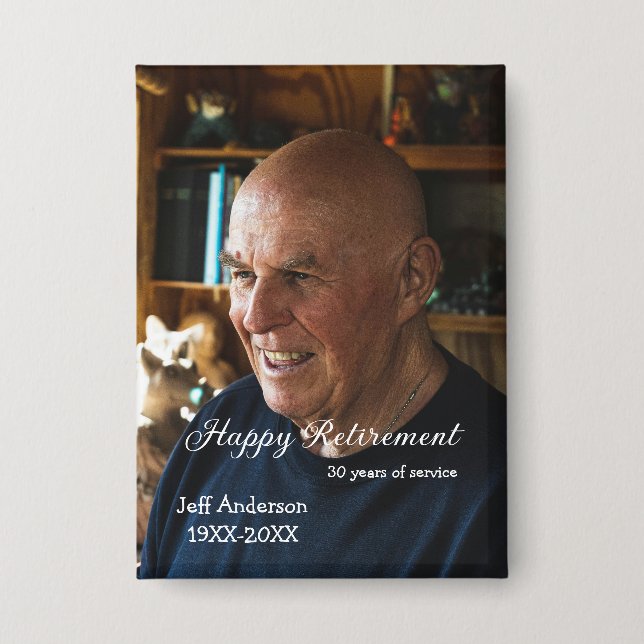 Chapa Happy retirement add name photo years of service r (Anverso)