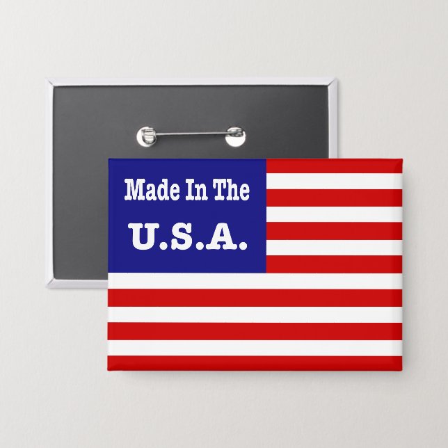 Chapa Hecha En Estados Unidos Bandera Roja Blanca Y Azul (Anverso/Reverso)