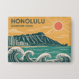 Chapa Honolulu Oahu Diamond Head Retro Estilo MidCentury