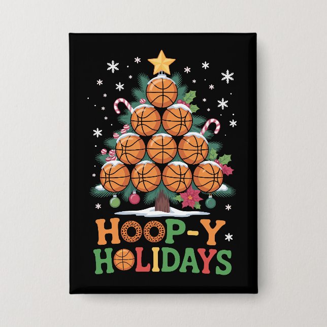 Chapa Hoop-y Holidays Basketball Christmas Holiday Sport (Anverso)