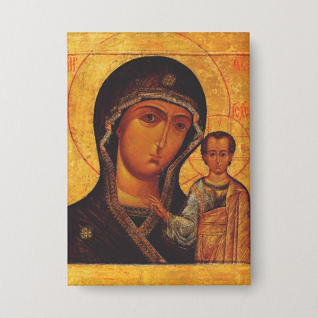 Chapa Icono ortodoxo de Nuestra Señora de Kazán (Anverso)