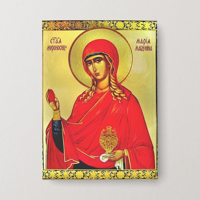 Chapa icono ortodoxo de Santa María Magdalena (Anverso)