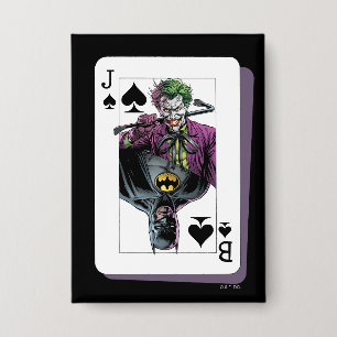 Chapa Ilustración de carta de juego de Joker y Batman Sp
