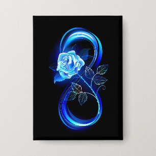 Chapa Infinito brillante con rosa azul