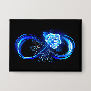 Chapa Infinito brillante con rosa azul
