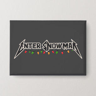 Chapa Ingrese Muñeco de Nieve Rocker de Navidad Invierno