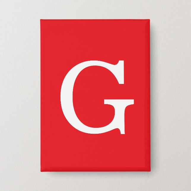 Chapa Initial Letter Monogram Red White Plain Simple (Anverso)
