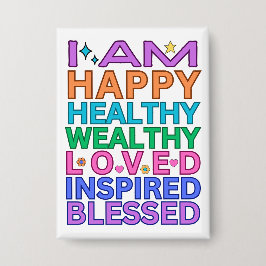 Chapa Insignia De Afirmaciones - Coloridas Vibes Positiv