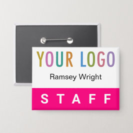 Chapa Insignia de nombre de personal rosa caliente con b