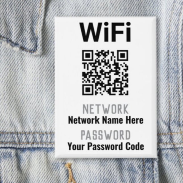 Chapa Instrucciones de WiFi con código QR. Personal (Subido por el creador)