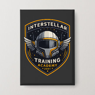Chapa Interstellar Training Academy Sci-Fi Emblem Button