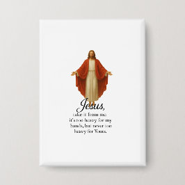 Chapa Jesús en Rojo y Blanco