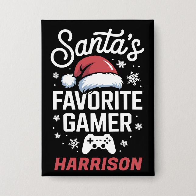 Chapa Juego personalizado favorito de Santa Navidad (Anverso)