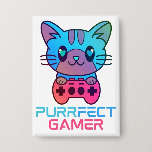Chapa Jugador perfecto - Gaming Cat con controlador (Anverso)