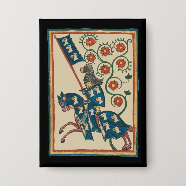 Chapa Knight con Eagle Heraldry, medieval del siglo XIV (Anverso)