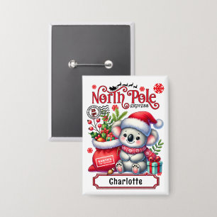 Chapa Koala de Navidad Personalizado con Nombre