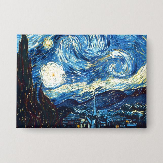 Chapa La pintura de Vincent van Gogh, Noche estrellada, (Anverso)