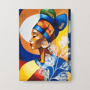 Chapa Legado Dorado: Llavero Redondo Reina Africana