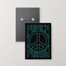 Letras de contorno turquesa Peace Please