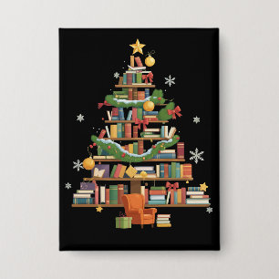 Chapa Libros de Navidad Árbol Amante de los Libros Maest