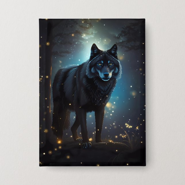 Chapa Lobo negro oscuro y misterioso (Anverso)